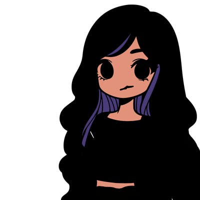girl with long hair and a crop top with a sweater