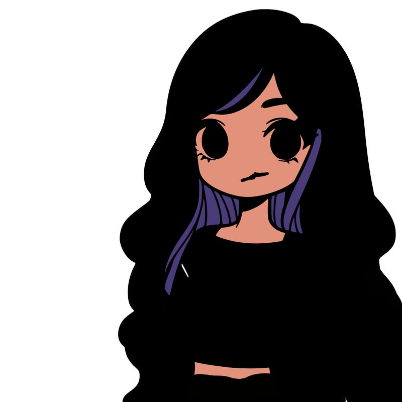 girl with long hair and a crop top with a sweater