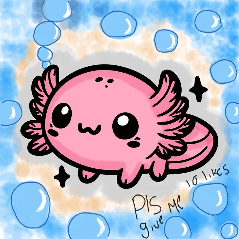 cute easy baby axolotl