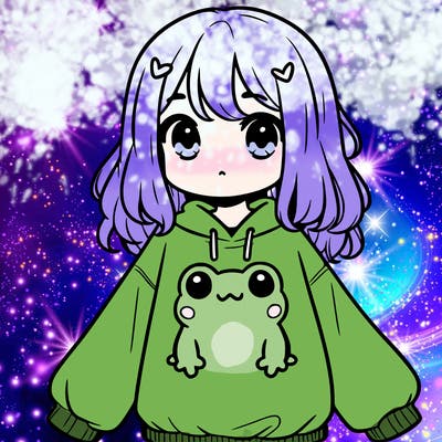 girl wearing frogging sweatshirt