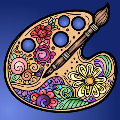 decorated paint palette