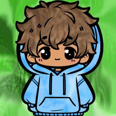 cute boy in oversized hoodie with fluffy two toned hair