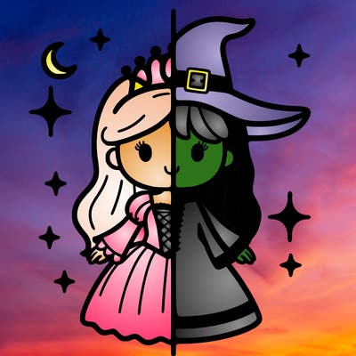 split princess and witch