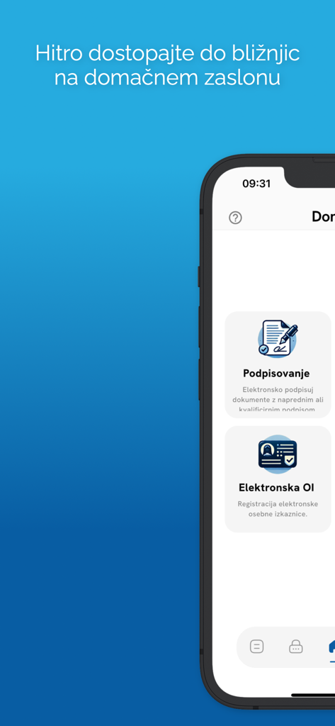 Rekono OnePass - Mobile interface of Rekono OnePass showing digital signature and electronic identity card features