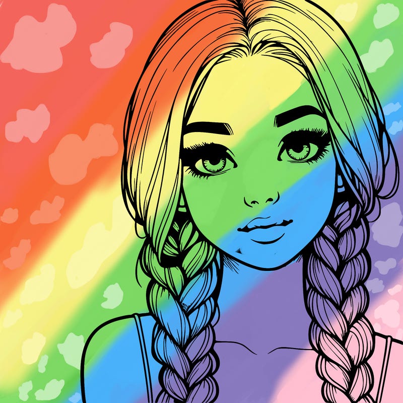 realistic girl with braids