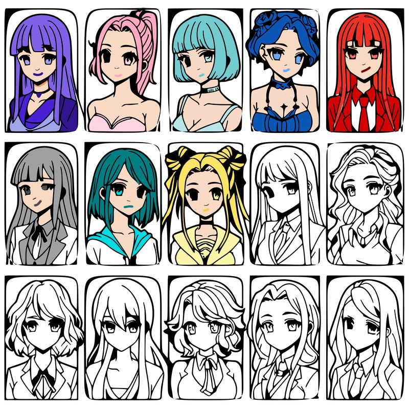 girls that look diffrent anime