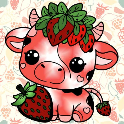 cute strawberry cow