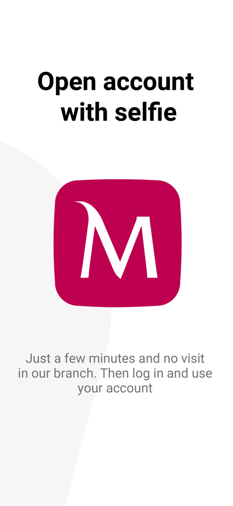 Bank Millennium - Bank Millennium app screen showing how to open a bank account with a selfie