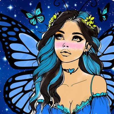 butterfly fairy realistic girl