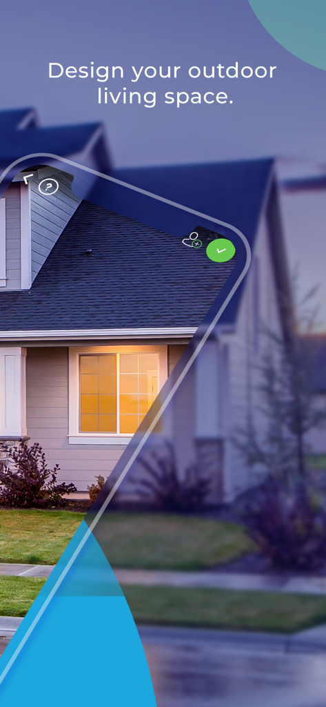 iScape app interface for designing a home landscape and outdoor living area