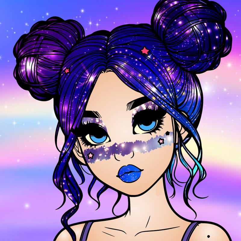 realistic girl with space buns