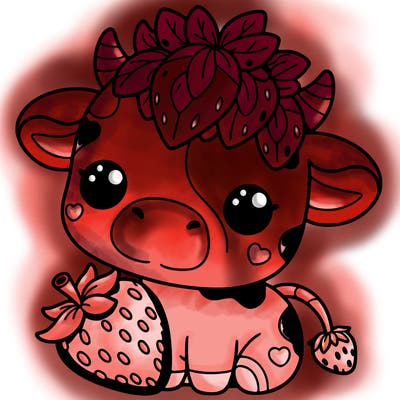 cute strawberry cow