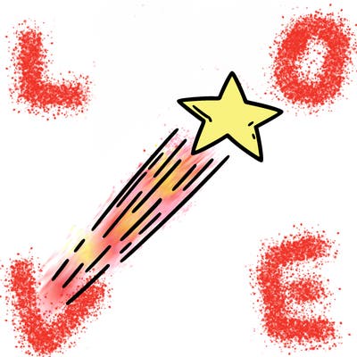 a shooting star in the sky