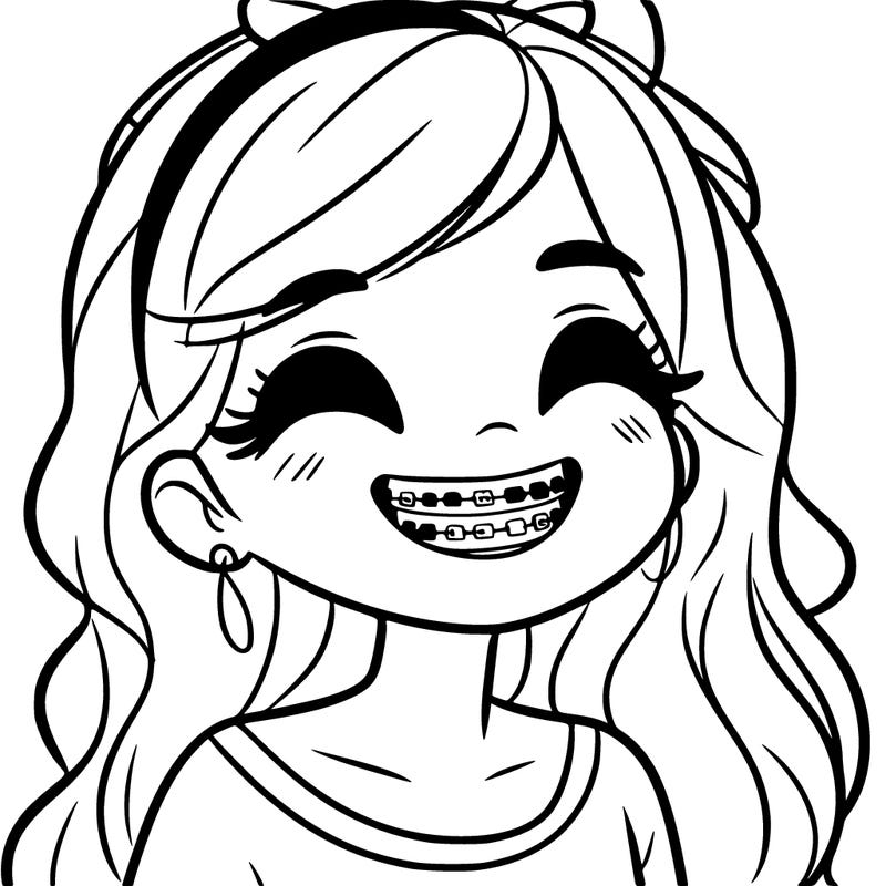 a girl with braces