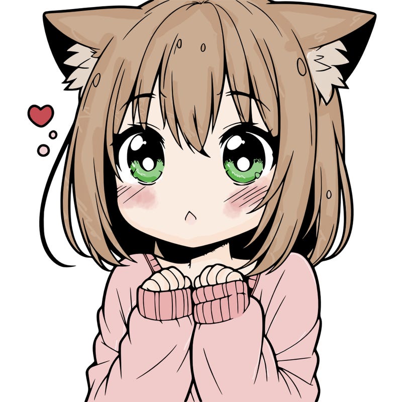shy anime catgirl