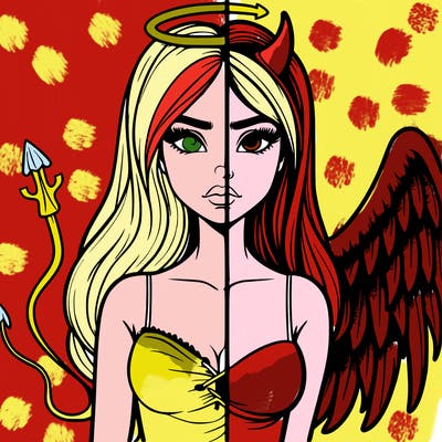 devil vs angel realistic girl