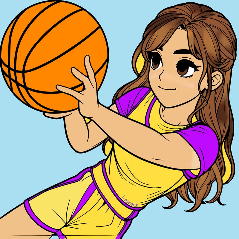 realistic girl playing basketball