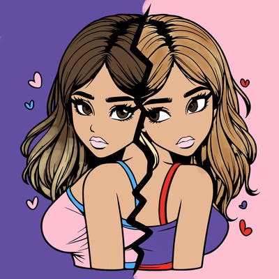 realistic girl split