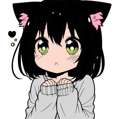 shy anime catgirl
