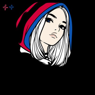 a realistic girl in a hoodie