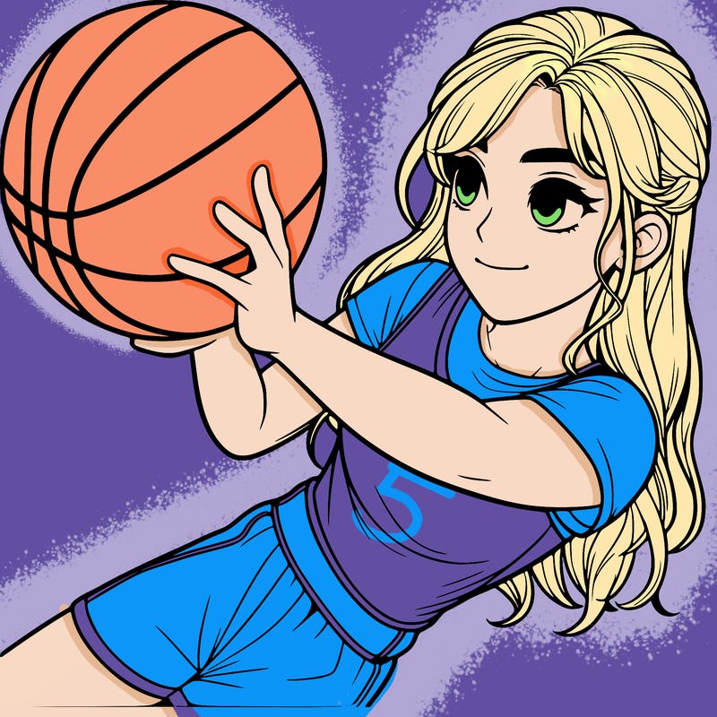realistic girl playing basketball