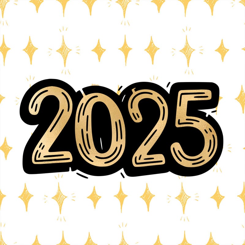 one line scrawled numbers sketch design “2025”