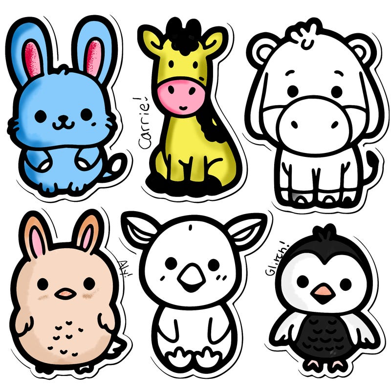 cute animal stickers