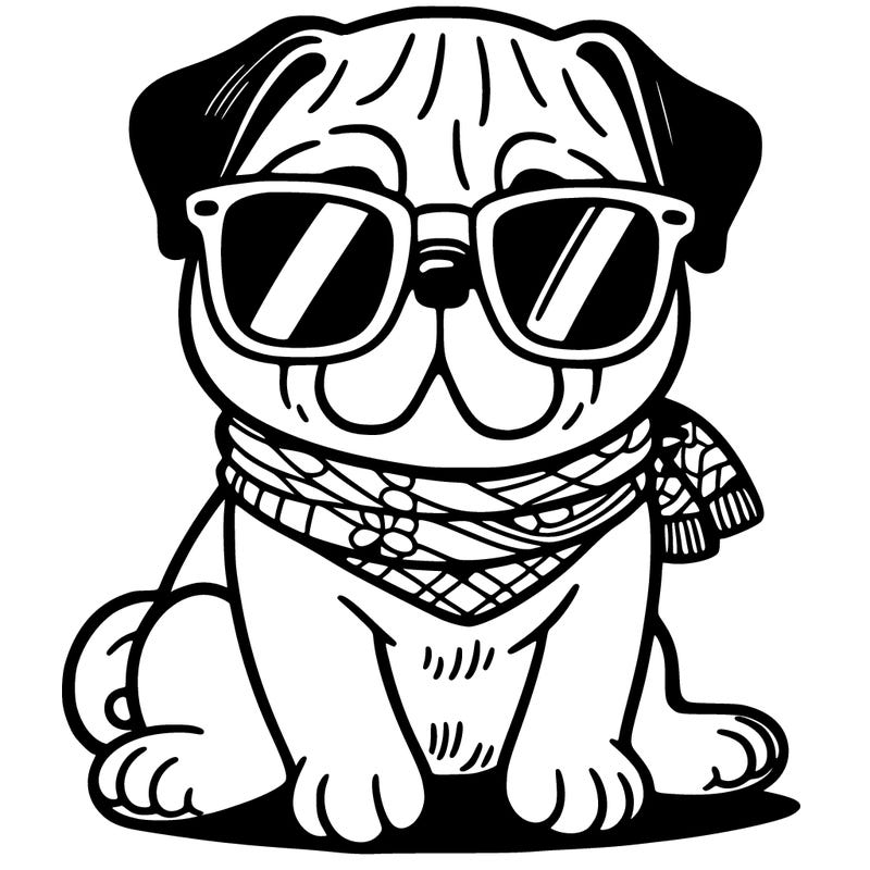 a pug with sunglasses