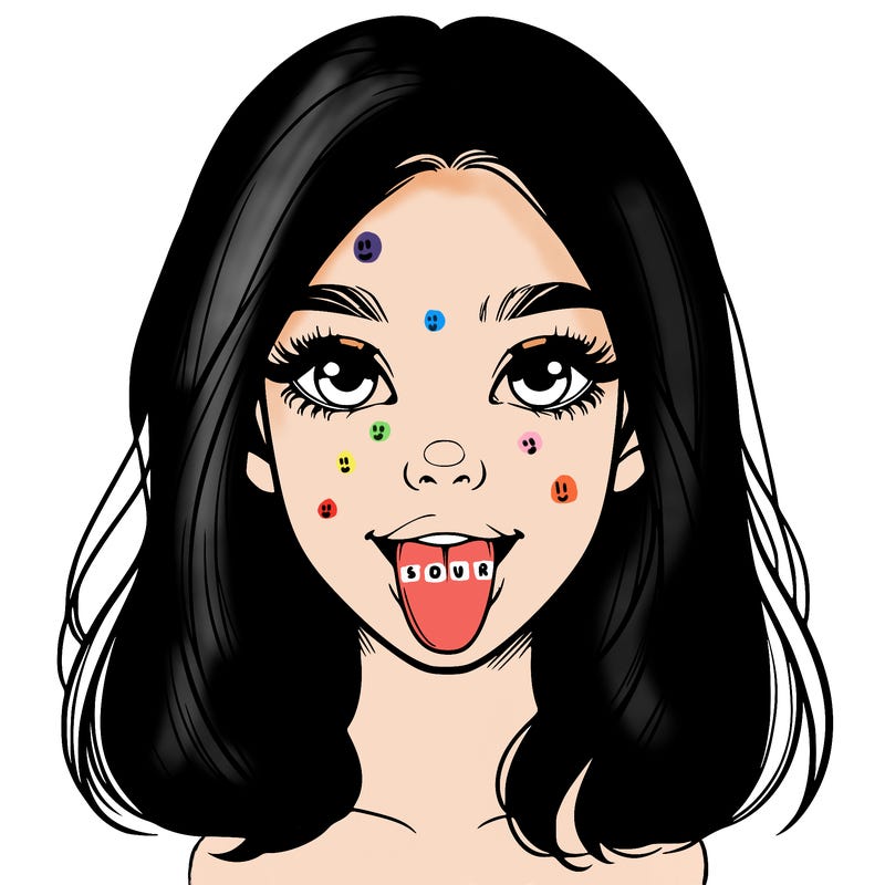 realistic girl with her tongue out