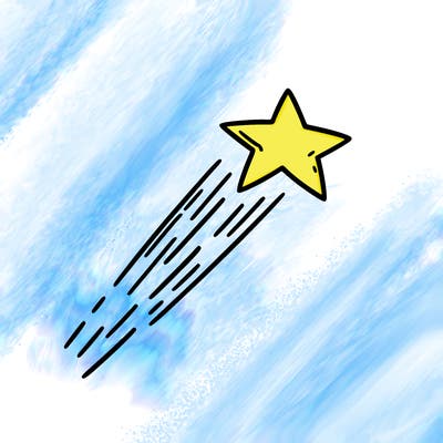 a shooting star in the sky