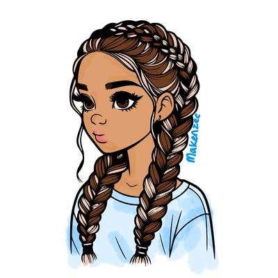 realistic girl with braids