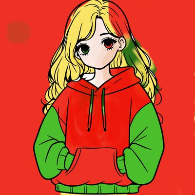 a teen girl with a oversized sweatshirt