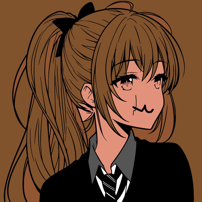 anime woman with a ponytail