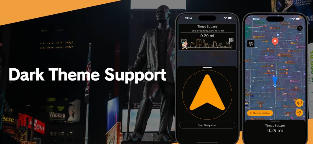 Seeker: GPS Arrow navigator - Seeker GPS Arrow navigator app interface in dark mode showing a directional arrow and map