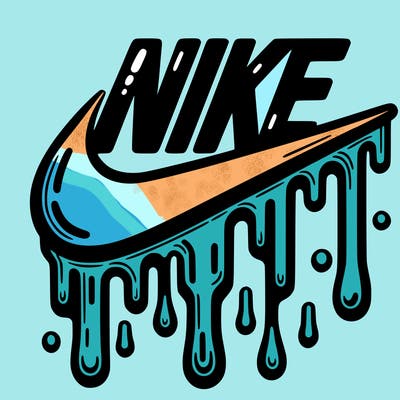 dripping nike logo