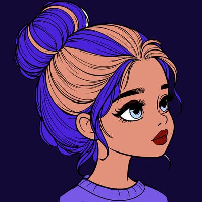 realistic girl with bun