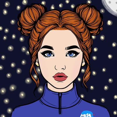 realistic woman that has space buns