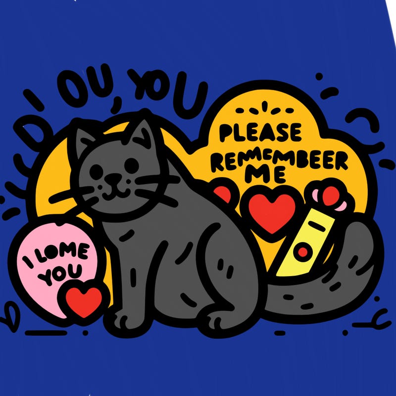 make a rest in peace drawing for my cat and put i love u please for a memory:(