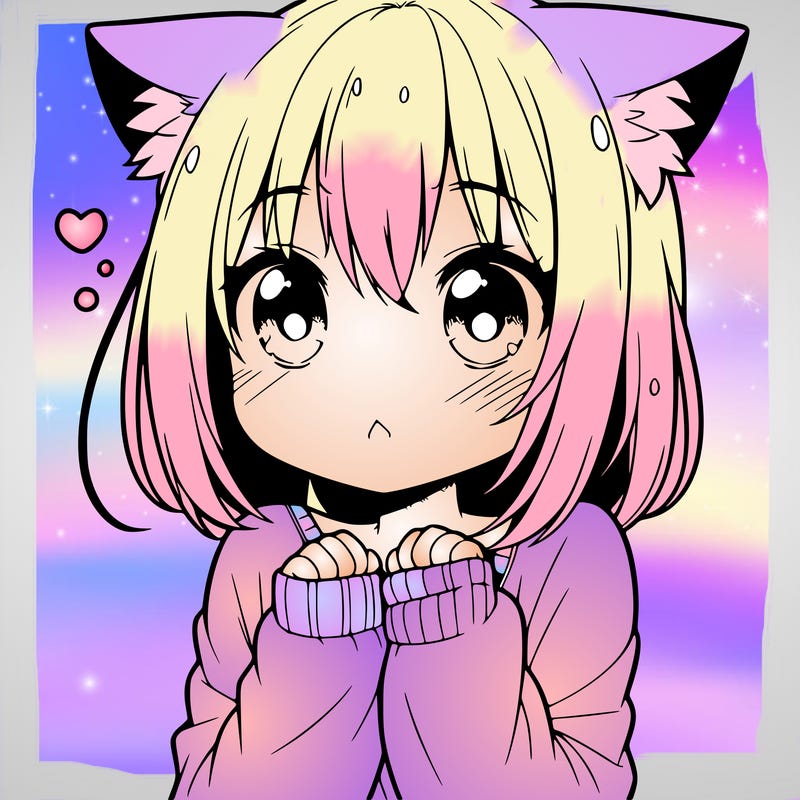 shy anime catgirl