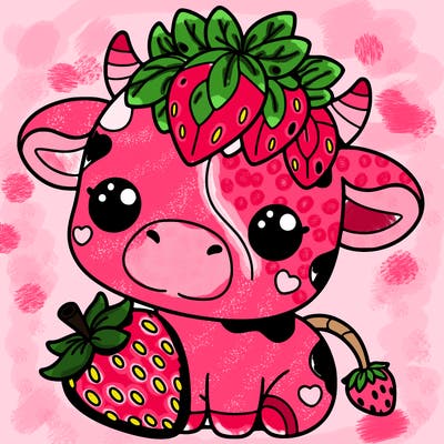 cute strawberry cow
