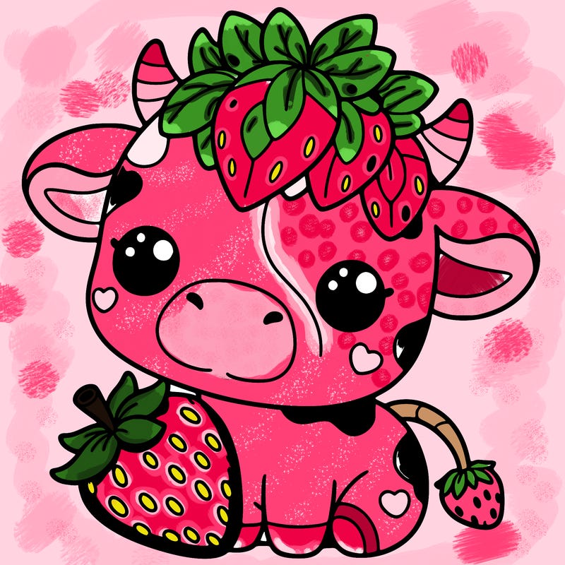 cute strawberry cow