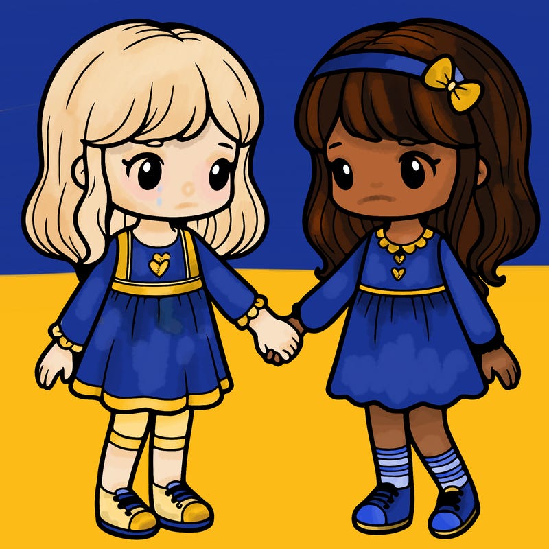 2 girls holding hands