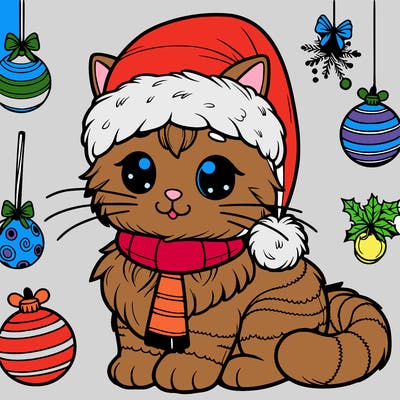 realistic cat christmas