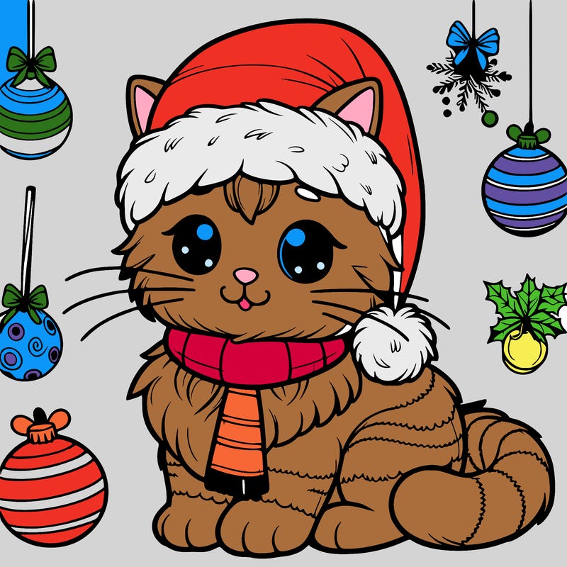 realistic cat christmas