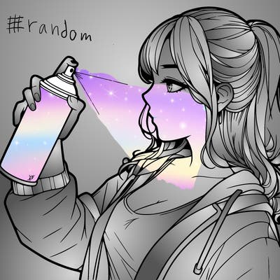 a realistic girl spray, painting