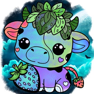cute strawberry cow