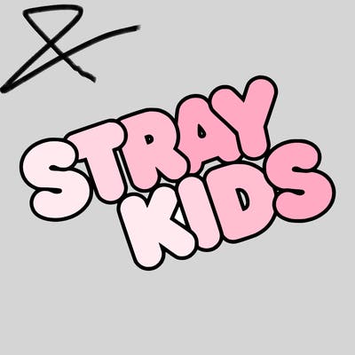bubble letters saying stray kids