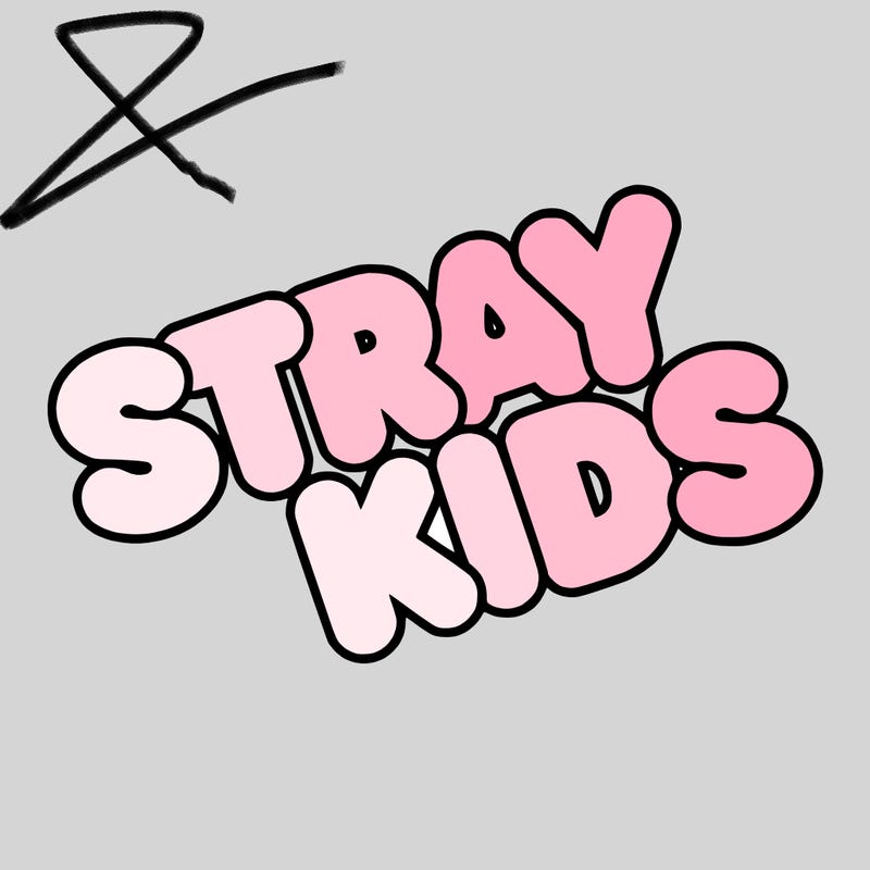 bubble letters saying stray kids