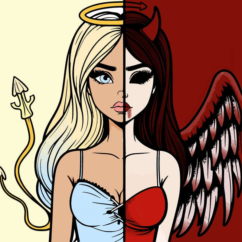 devil vs angel realistic girl