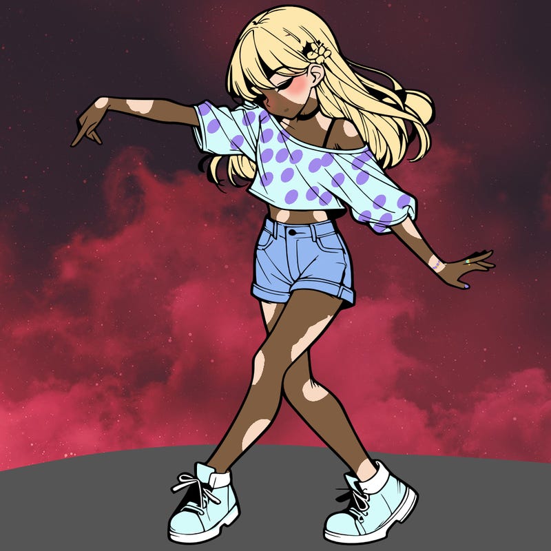 realistic girl danceing